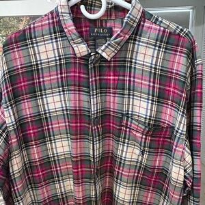 Polo Ralph Lauren Plaid Sleepwear Shirt